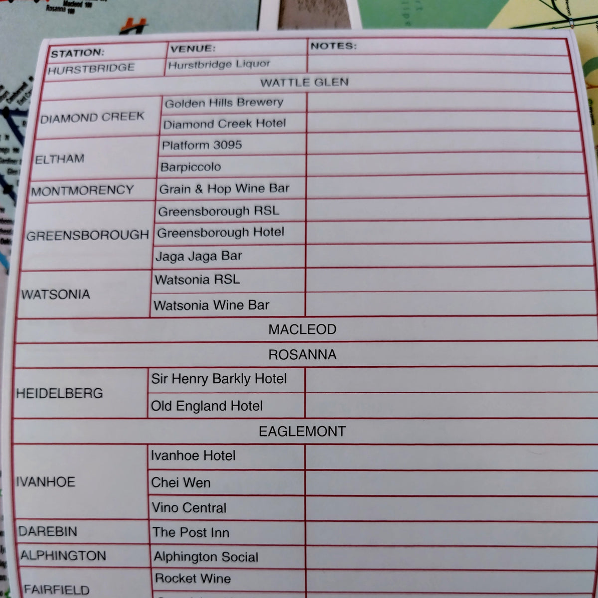 HURSTBRIDGE LINE Pub and Bar Map – Admaps