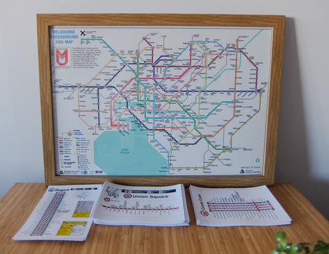 Tokyo style Melbourne subway fantasy map (A2 size)