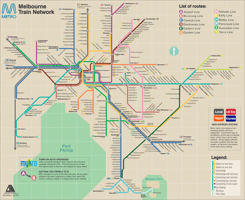 2070 Melbourne Fantasy Train Map