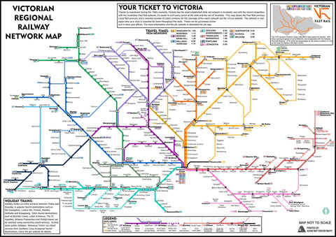 Fantasy Victoria Regional Rail Map (A2)