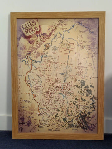 Tolkein Style Shire map:  Lilly Dale Local (Medium - A2 size)