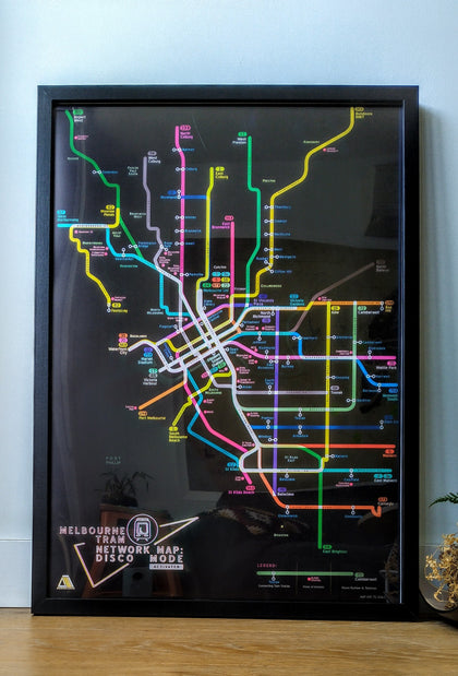 Melbourne Tram Map: Disco Mode