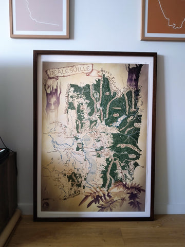 Tolkien style Shire map:  Healesville (A0)