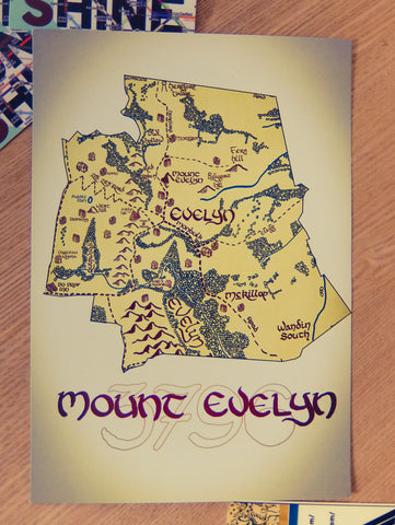 Mt Evelyn Shire Map Postcard (A5)